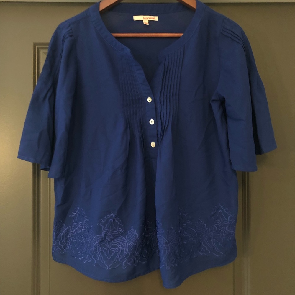 Hollywould Womens Shirt Size S Blue